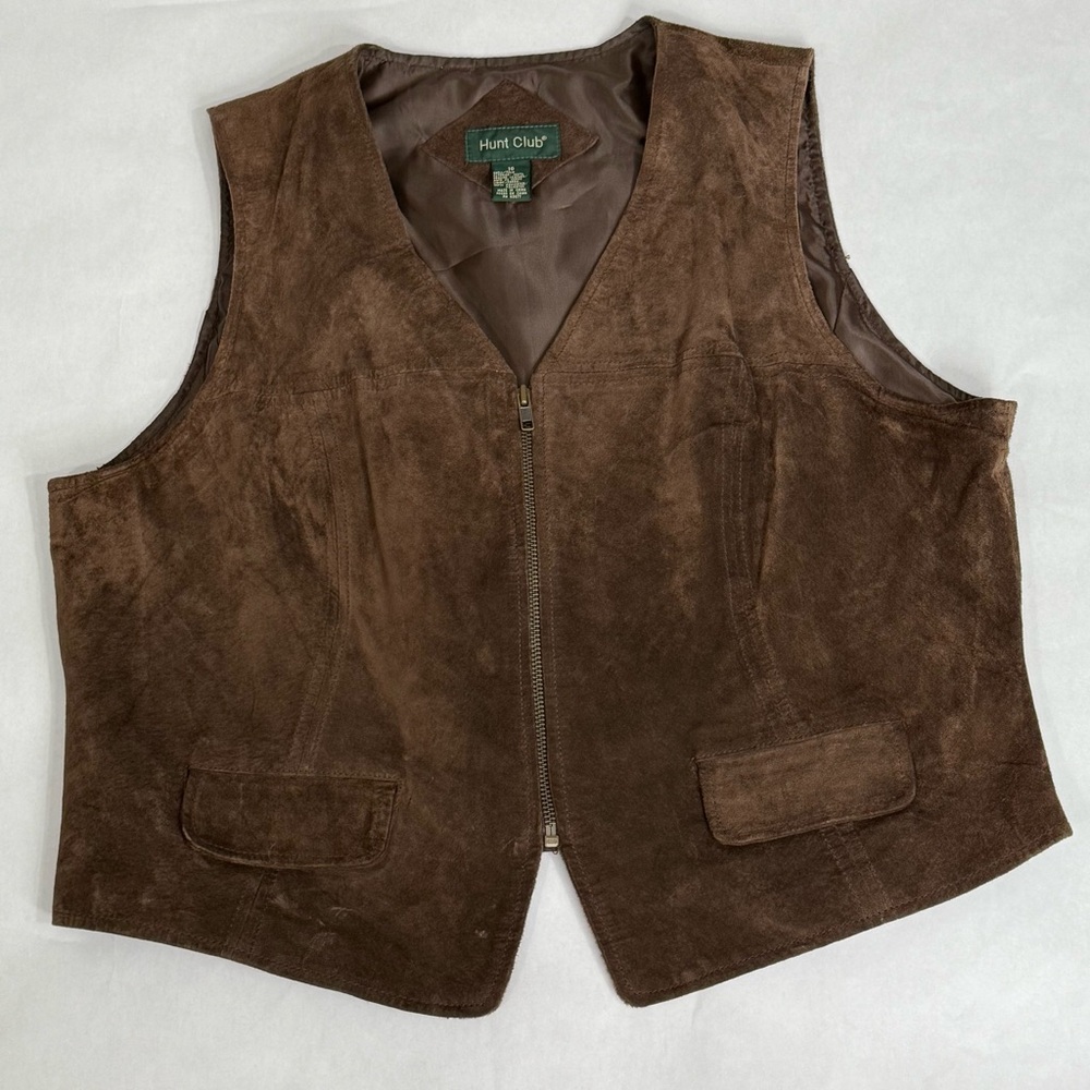 Vintage Hunt Club Women’s Suede Leather Vest Hunting Cowboy Southwestern Size 16